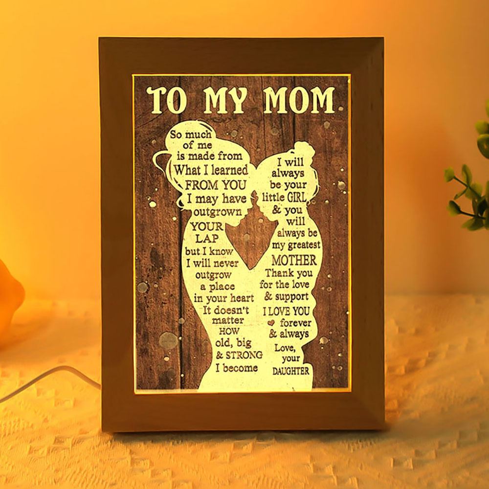 To My Mom Love From Daughter Mother's Day Frame Lamp, Mother's Day Frame Lamp, Led Lamp For Mom, Mother's Day Gift