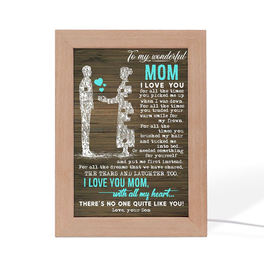 To My Wonderful Frame Lamp, Mother's Day Frame Lamp, Led Lamp For Mom, Mother's Day Gift