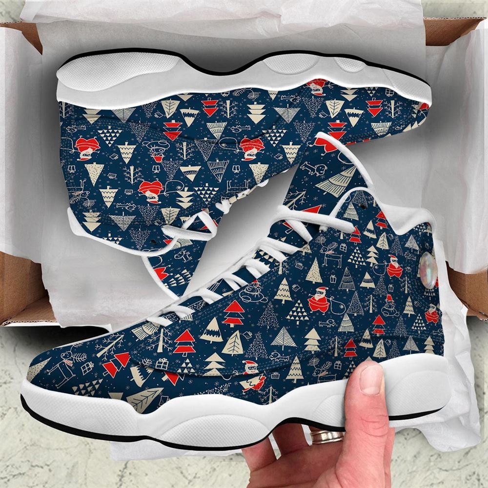 Tree Merry Christmas Print Pattern Jd13 Shoes For Men & Women, Christmas Basketball Shoes, Gift Christmas Shoes, Winter Fashion Shoes