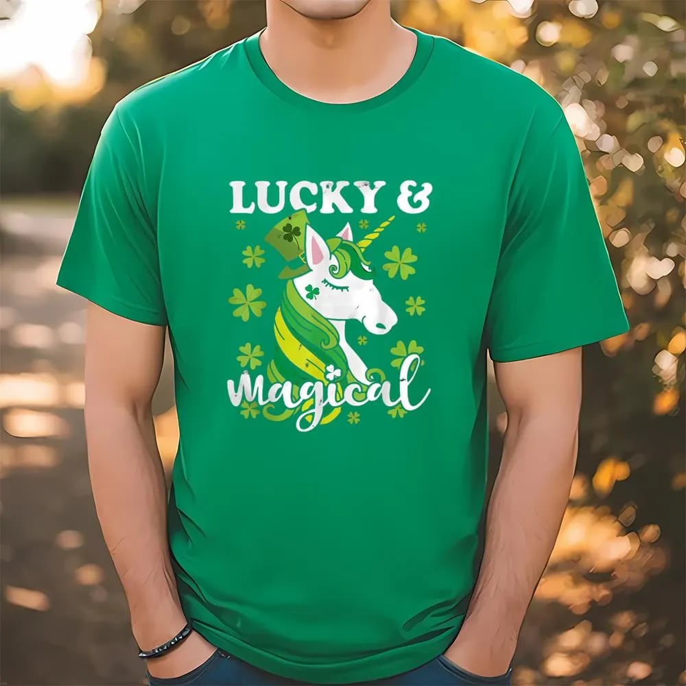 Unicorn Magical St Patricks Day Lepricorn Girl Shirt, St Patrick's Day T shirt, St Paddys Day T Shirt, Shamrock Tee