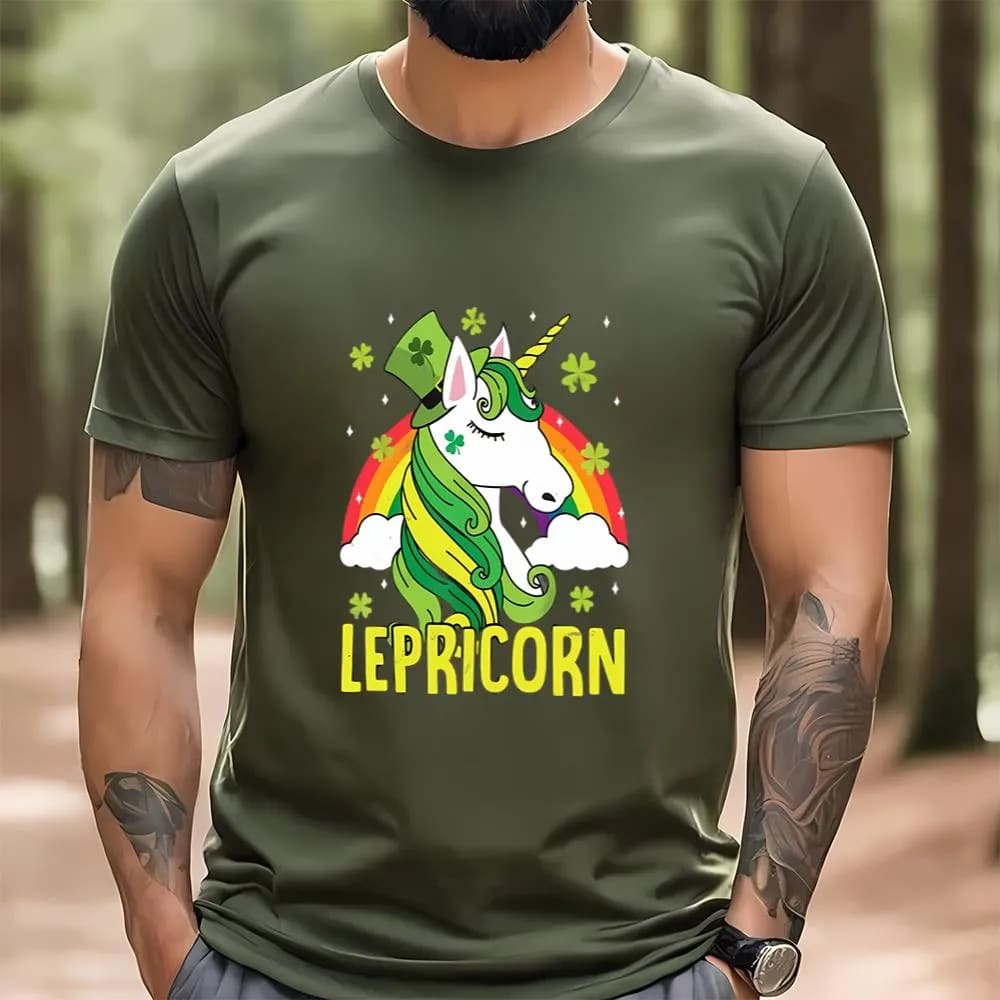 Unicorn Magical St Patricks Day Lepricorn Girl Women T-Shirt, St Patrick's Day T shirt, St Paddys Day T Shirt, Shamrock Tee