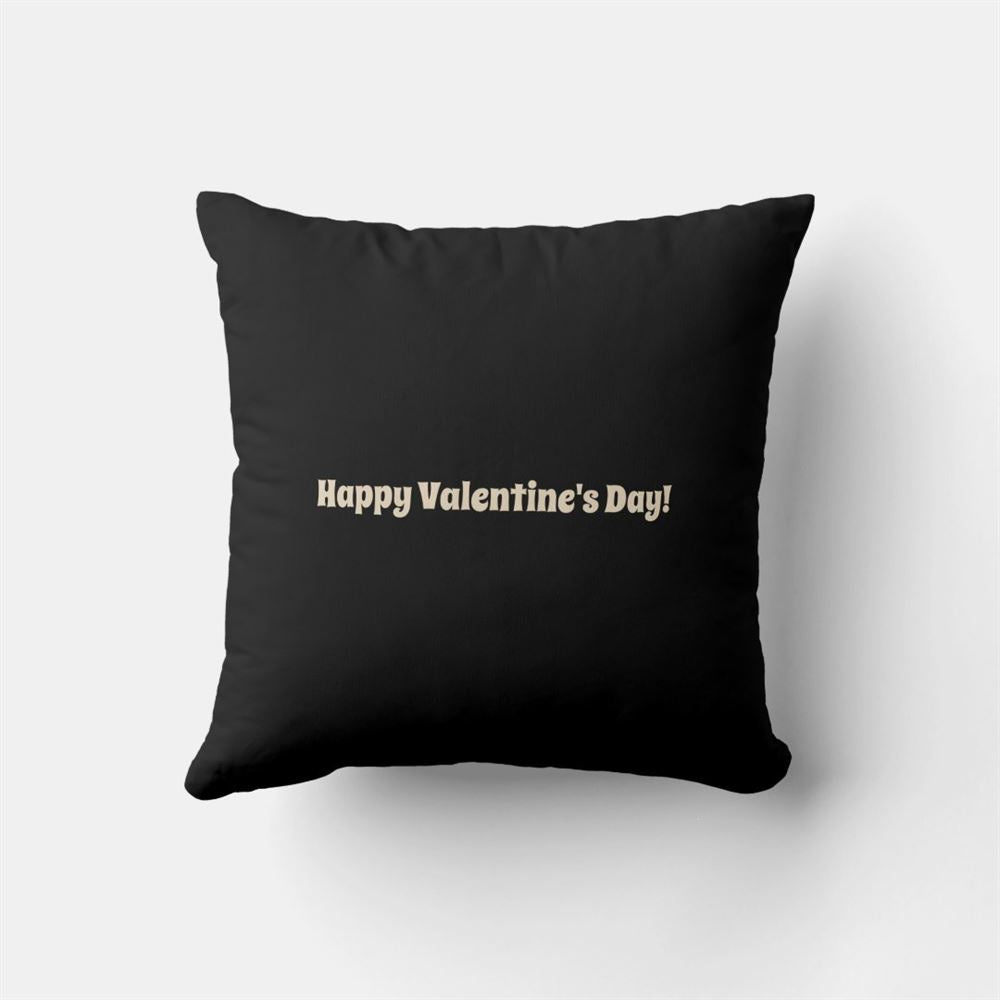 Valentine Pillow, Be Mine Valentine's Funny Cute Pug & Love Letter Black Throw Pillow, Heart Throw Pillow, Valentines Day Decor