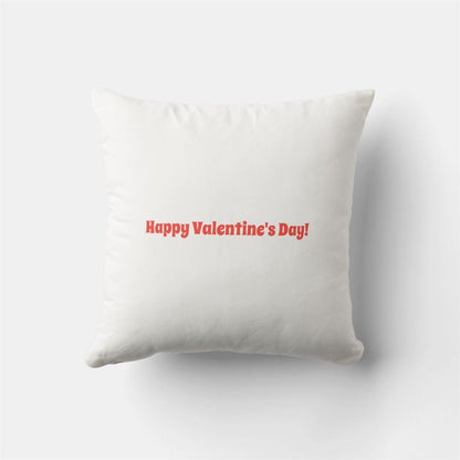 Valentine Pillow, Be Mine Valentine's Funny Cute Pug & Love Letter White Throw Pillow, Heart Throw Pillow, Valentines Day Decor