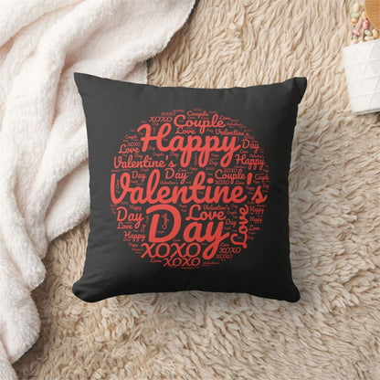 Valentine Pillow, Happy Valentine's Day Xoxo Custom Names Color Throw Pillow, Heart Throw Pillow, Valentines Day Decor