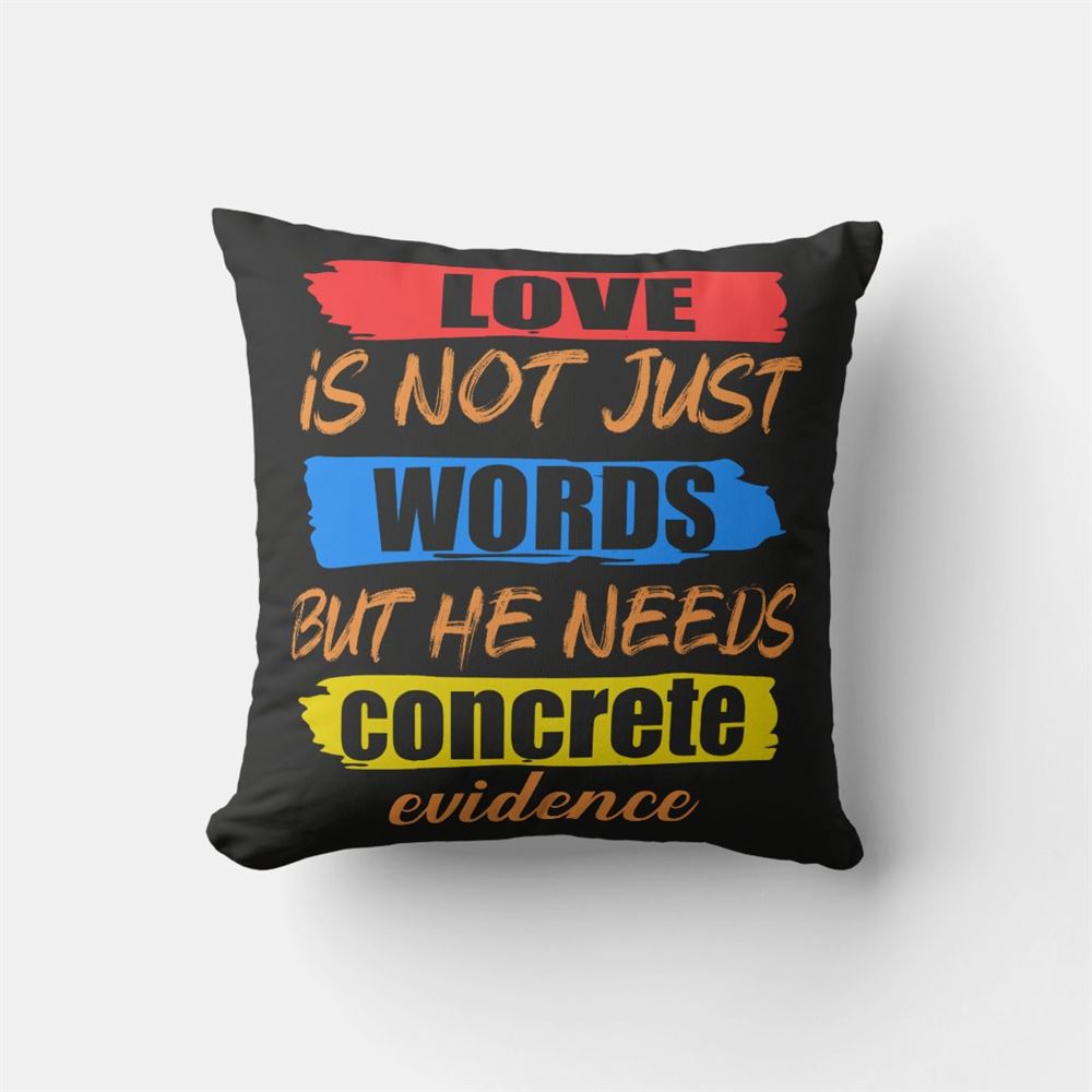 Valentine Pillow, Love Is Not Just Words Valentine Throw Pillow. Throw Pillow, Heart Throw Pillow, Valentines Day Decor
