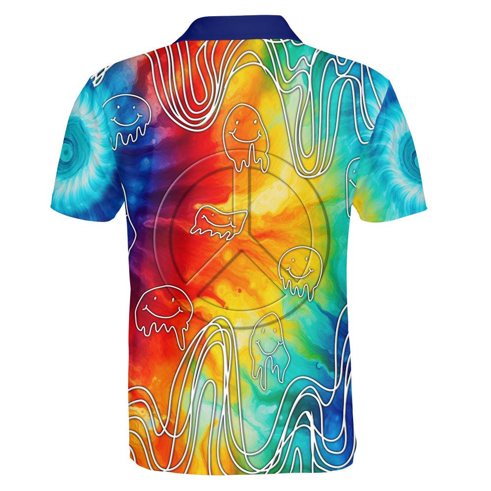 Vibrant Groove Tie Dye Polo Shirt For Men And Women, Hippie Polo Shirt, Unique Gift For Friend, Hippie Hand Dyed