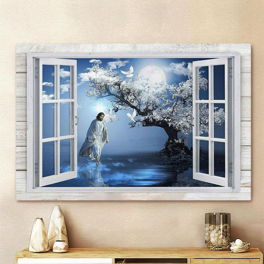 Walking With Jesus Wall Art Canvas - Christian Wall Art - Religious Art