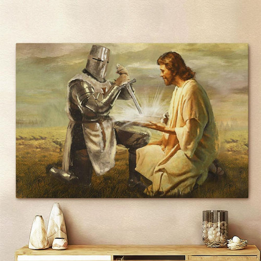 Warrior And Jesus Bible Large Canvas - Christian Canvas Prints - Religious Canvas Art