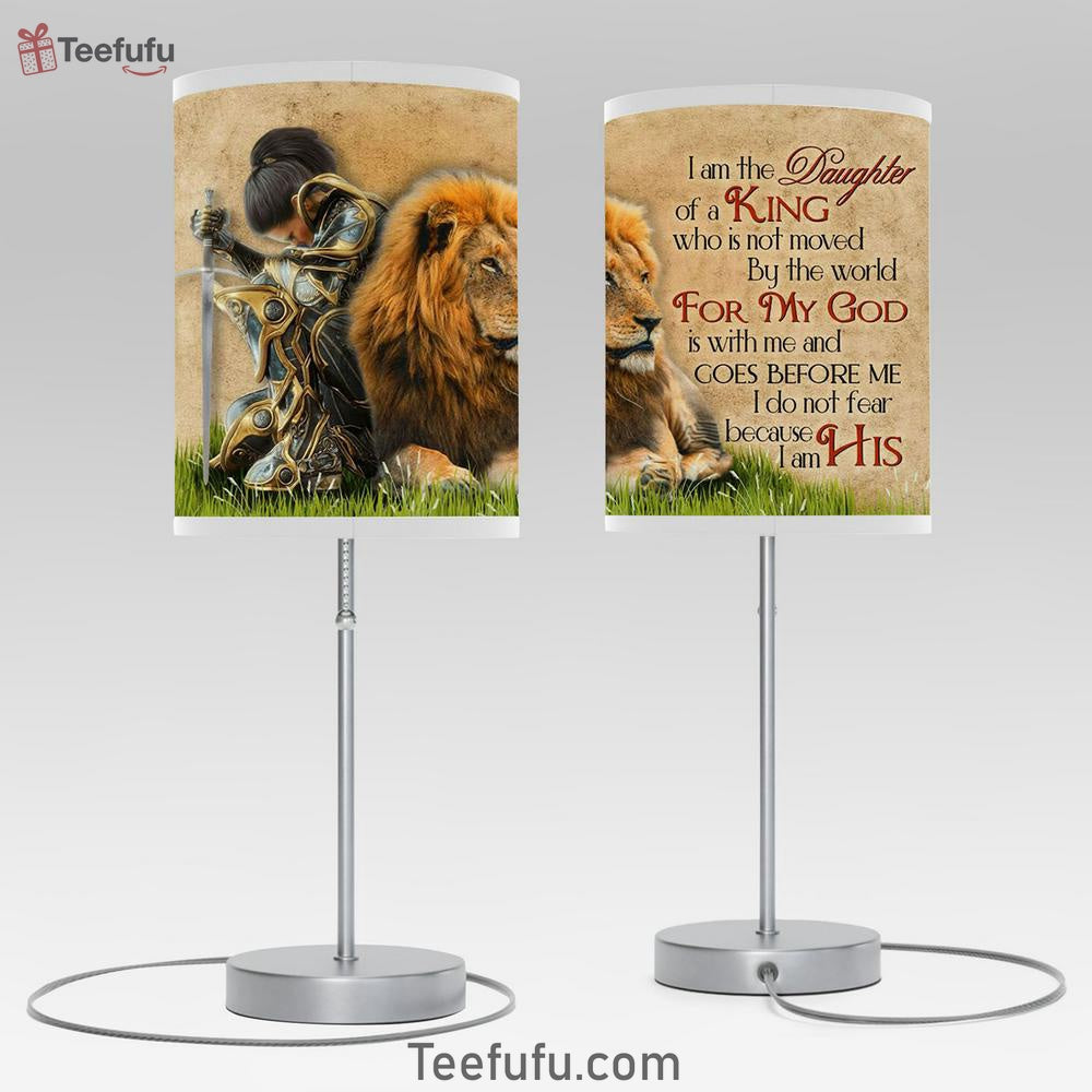 Warrior Woman And Lion I Am The Daughter Of A King Who Is Not Moved By The World Room Decor Table Lamp - Christian Room Decor Decor