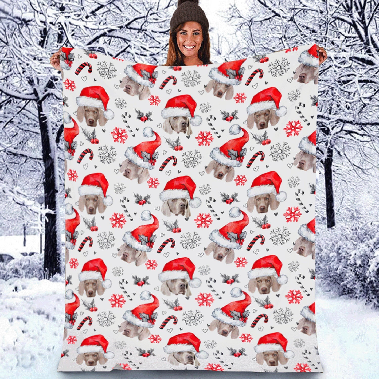 Weimaraner - Christmas Decor Blanket - Gift For Pet Lovers