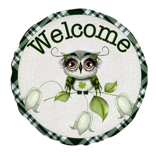 Welcome Car Tire Cover Owl, St Patrick's Day Car Tire Cover, Shamrock Spare Tire Cover Wrangler