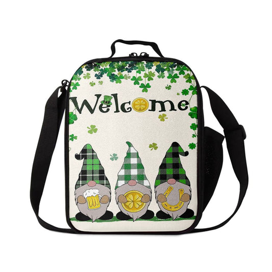 Welcome St Patrick's Day Gnomes Saint Gnomes Lunch Bag, St Patrick's Day Lunch Box, St Patrick's Day Gift