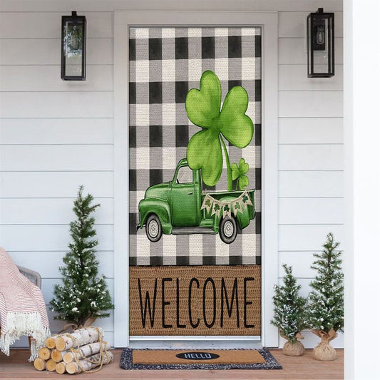 Welcome St Patrick's Day Green Truck Door Cover, St Patrick's Day Door Cover, St Patrick's Day Door Decor, Irish Decor