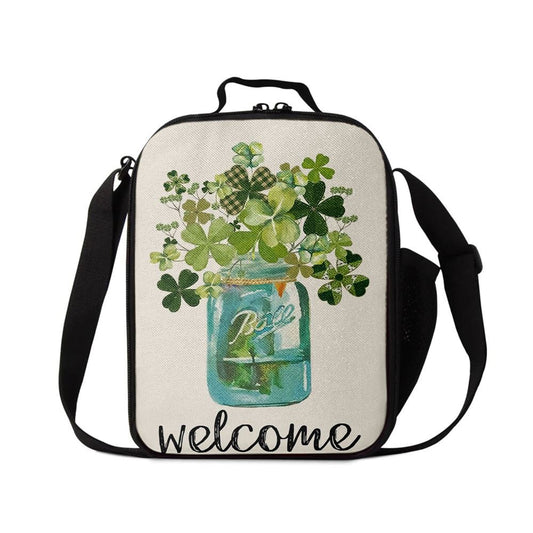 Welcome St Patrick's Day Lucky Shamrock Clover Lunch Bag, St Patrick's Day Lunch Box, St Patrick's Day Gift