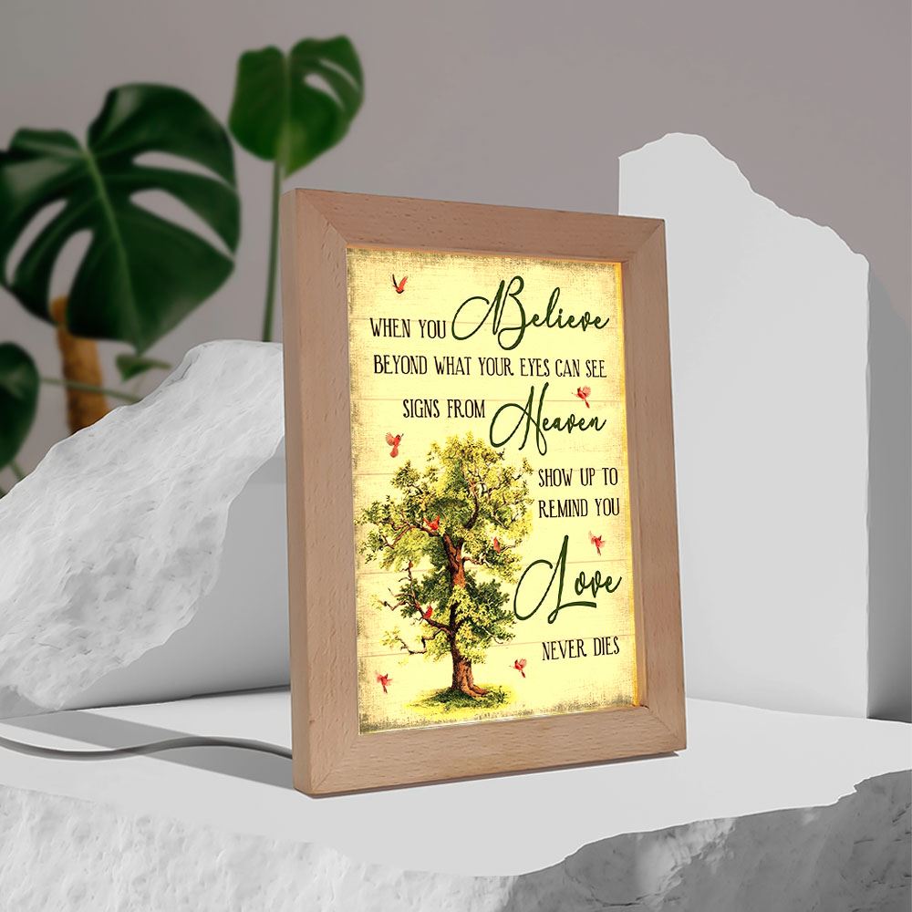 When You Believe Love Never Dies Frame Lamp, Mother's Day Frame Lamp, Led Lamp For Mom, Mother's Day Gift