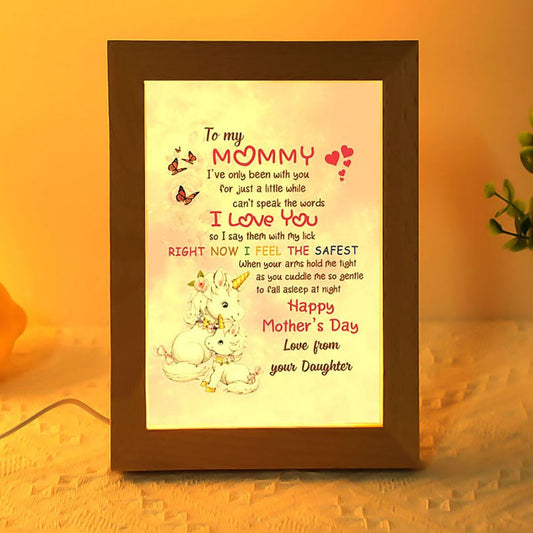 When Your Aims Hold Me Tight Unicorn Frame Lamp, Mother's Day Frame Lamp, Led Lamp For Mom, Mother's Day Gift