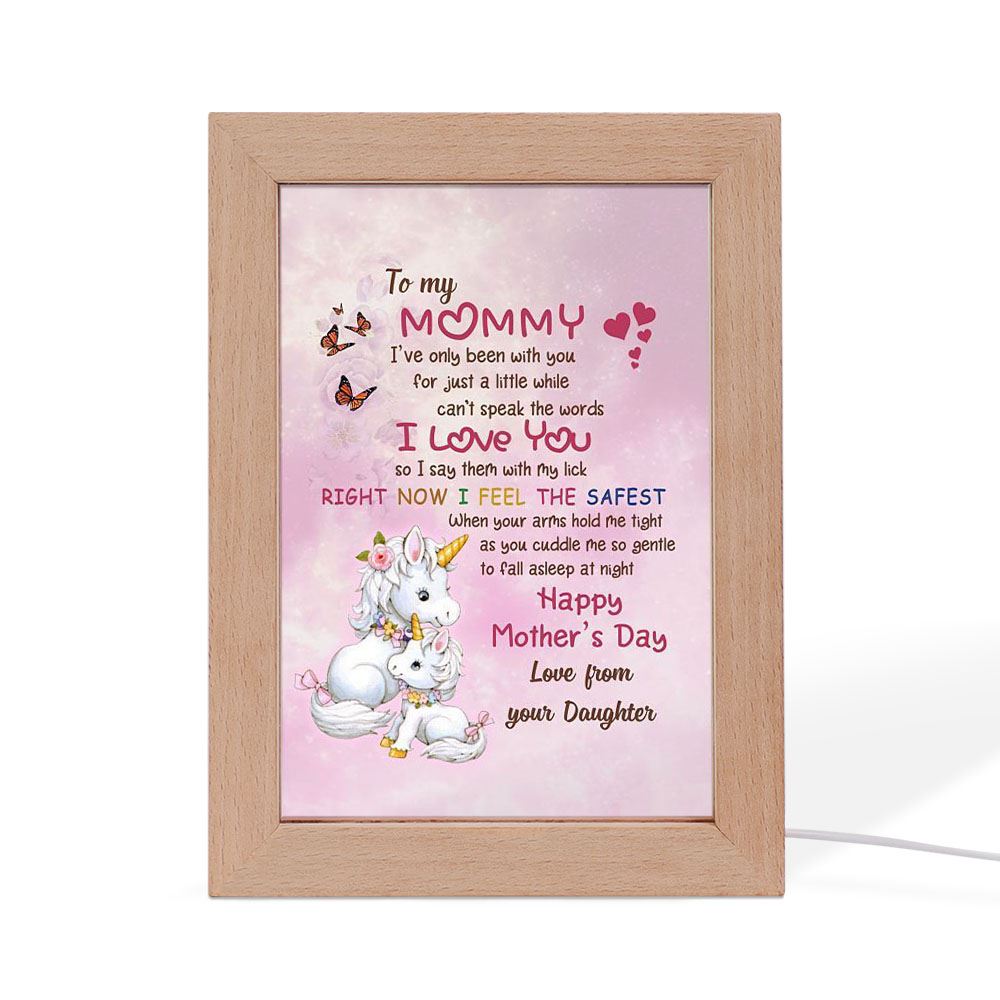 When Your Aims Hold Me Tight Unicorn Frame Lamp, Mother's Day Frame Lamp, Led Lamp For Mom, Mother's Day Gift