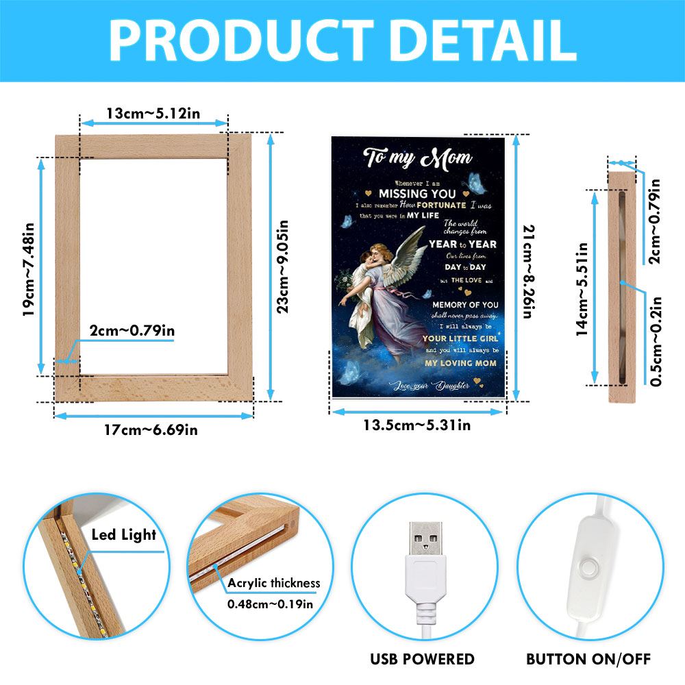 Whenever I Am Missing You Frame Lamp, Mother's Day Frame Lamp, Led Lamp For Mom, Mother's Day Gift