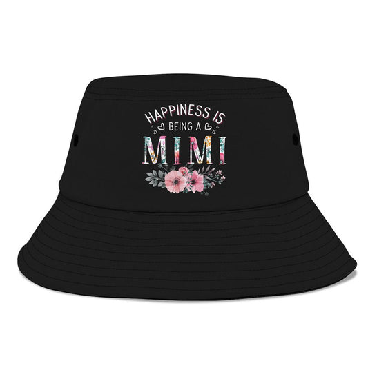Womens Happiness Is Being A Mimi Announcement Mothers Day Bucket Hat, Mother's Day Bucket Hat, Sun Protection Hat For Women And Men