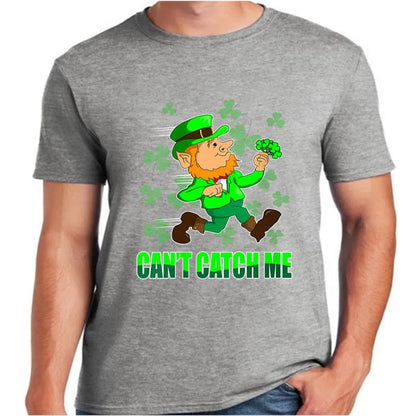 Womens Leprechaun Running For St Patrick's Day Can't Catch Me T-Shirt, St Patrick's Day T shirt, St Paddys Day T Shirt, Shamrock Tee