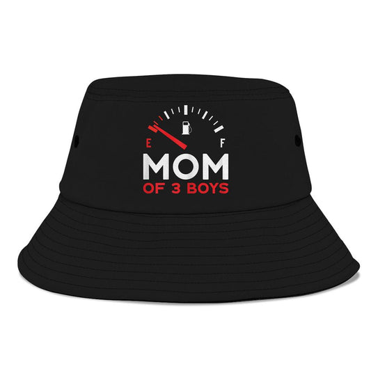 Womens Mother Of 3 Boys Mothers Day Mom Bucket Hat, Mother's Day Bucket Hat, Sun Protection Hat For Women And Men