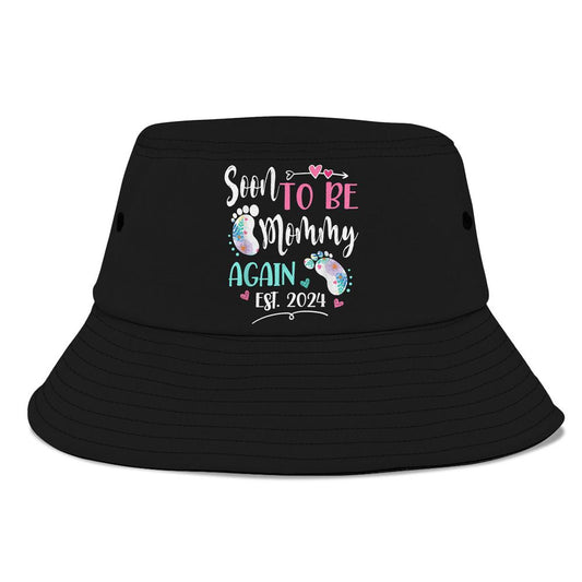 Womens Soon To Be Mommy Again 2024 Mothers Day Bucket Hat, Mother's Day Bucket Hat, Sun Protection Hat For Women And Men