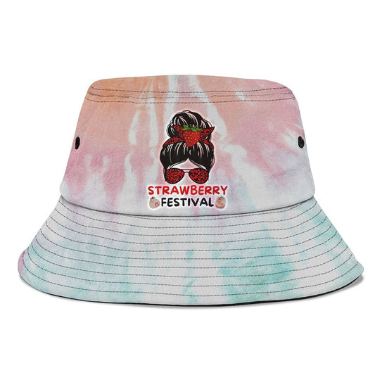 Womens Strawberry Festival Fruit Lover Mom Girl Cute Gifts Bucket Hat, Mother's Day Bucket Hat, Mother's Day Gift, Sun Protection Hat For Women