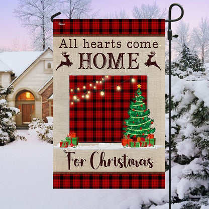 Wyoming Christmas Flag All Hearts Come Home For Christmas Flag, Christmas Gift, Christmas Garden Flags, Christmas Outdoor Flag