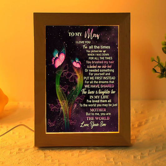You'Re The World Frame Lamp, Mother's Day Frame Lamp, Led Lamp For Mom, Mother's Day Gift