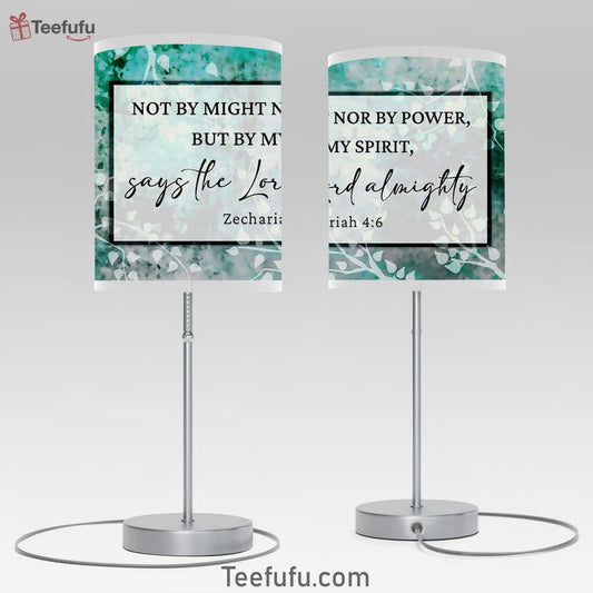 Zechariah 46 Not By Might Nor By Power But By My Spirit Room Decor Table Lamp - Christian Room Decor Decor - Scripture Table Lamp Prints