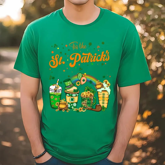 tis the st patricks day drink coffee T-Shirt, St Patrick's Day T shirt, St Paddys Day T Shirt, Shamrock Tee